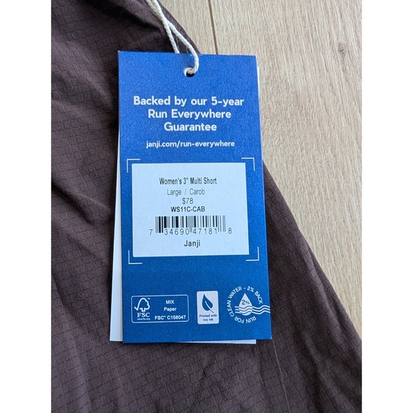 Janji W's 3" Multi Short Running Brown - Carob Size Large Athleisure Shorts NWT - Picture 4 of 9